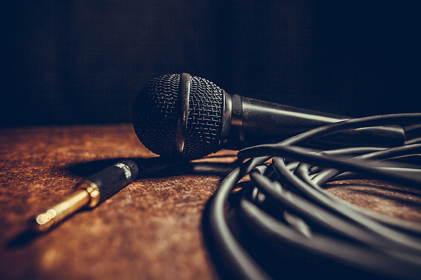 Microphone on a desk